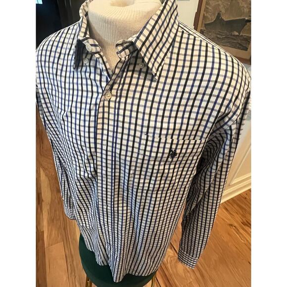 US POLO ASSN LONG SLEEVE PLAID BUTTON UP MENS SIZE LARGE - Picture 3 of 7